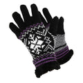 Noir - violet - Front - RockJock - Gants tricotés pour femmes