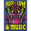 Bleu - Side - Grindstore - Tote bag PEACE LOVE AND MUSIC