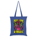 Bleu - Front - Grindstore - Tote bag PEACE LOVE AND MUSIC