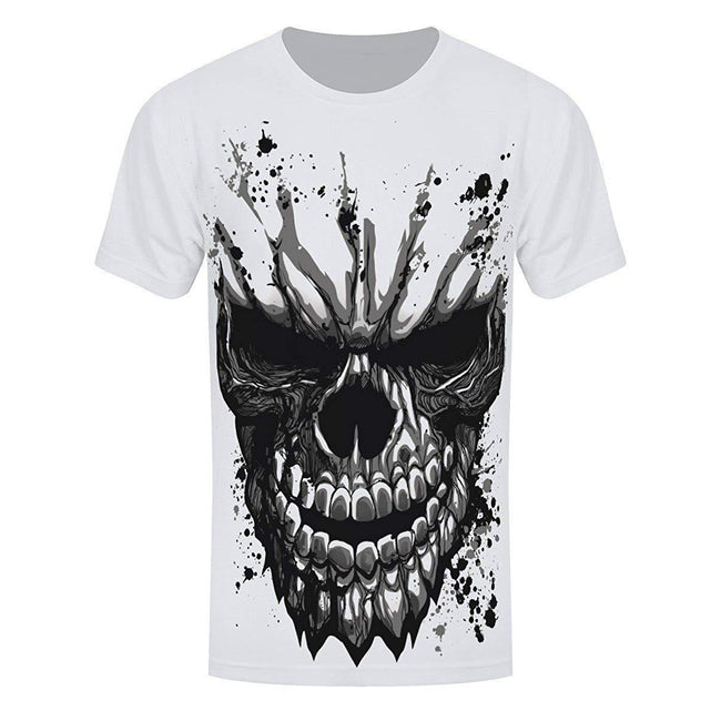 Blanc - Front - Grindstore - T-shirt 'CARVED SKULL' - Homme