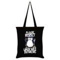 Noir - Blanc - Front - Psycho Penguin - Tote bag PLEASE RESPECT UNSOCIABLE DISTANCING