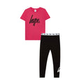 Rose - Noir - Front - Hype - Ensemble t-shirt et legging - Enfant
