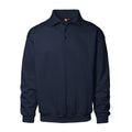 Bleu marine - Front - ID - Sweatshirt avec col polo (coupe large) - Homme