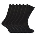 Noir - Back - FLOSO - Chaussettes unies 100% coton (lot de 6 paires) - Homme