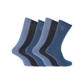 Nuances de bleu - Back - FLOSO - Chaussettes unies 100% coton (lot de 6 paires) - Homme