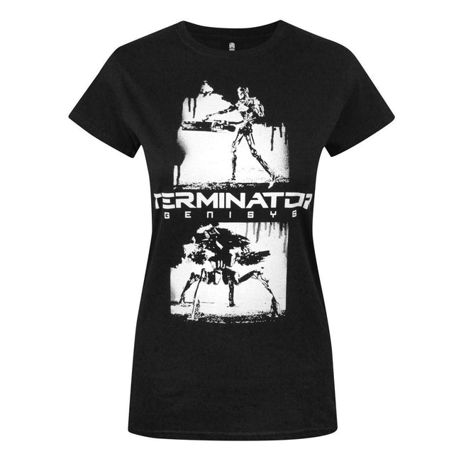 Noir - Front - Terminator - T-shirt graffiti Genisys - Femme
