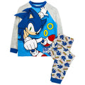 Gris - bleu - Front - Sonic The Hedgehog - Ensemble de pyjama SPIKES - Enfant