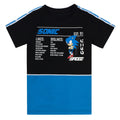 Noir - bleu - blanc - Front - Sonic The Hedgehog - T-shirt GAMING STATISTICS - Garçon