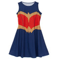 Bleu - Rouge - Front - Wonder Woman - Déguisement robe - Fille