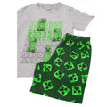 Vert - Gris - Pack Shot - Minecraft - Ensemble de pyjama court - Enfant