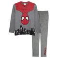Gris chiné - Rouge - Noir - Front - Spider-Man - Ensemble de pyjama HANGING IN THE CITY - Garçon