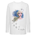 Blanc - Front - Frozen II - T-shirt SKETCH - Fille