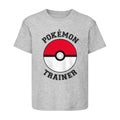 Gris - Front - Pokemon - T-shirt TRAINER - Garçon