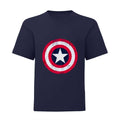 Bleu marine - rouge - Front - Captain America - T-shirt - Garçon