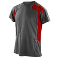 Noir-Rouge - Front - Spiro - T-shirt sport léger à manches courtes - Homme