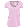 Rose - Front - Bella + Canvas - T-shirt à manches courtes et col en V - Femme