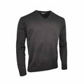 Gris foncé - Front - Glenmuir - Sweatshirt à col en V 100% coton - Homme