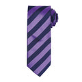 Violet-Bleu marine - Front - Premier - Cravate rayée - Homme (Lot de 2)