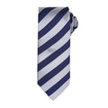 Argent-Bleu marine - Front - Premier - Cravate rayée - Homme (Lot de 2)