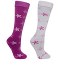 Violet-Gris - Front - Trespass - Lot de 2 paires de chaussettes de ski LUV - Femme