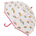 Transparent - Rose - Front - Drizzles - Parapluie en dôme - Enfant