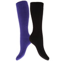 Violet-Noir - Back - Chaussettes thermiques hautes (2 paires) - Femme